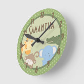 Safari Adventure Oerwoud Zoo Personalized Clock Ronde Klok (Hoek)