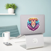 Safari Adventures Lion Sticker Series (Laptop op bureau)