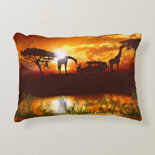 Safari africain dans la jungle - Plush Coussin (Devant)