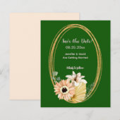 Safari African Flowers Save the Date Kaart (Voorkant / Achterkant)