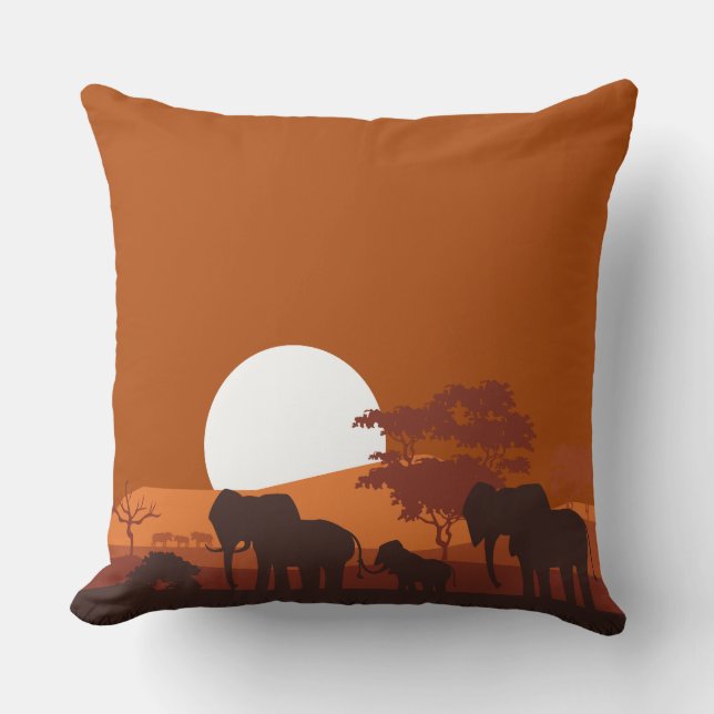 Safari Afrique Coussin coucher de soleil double fa (Recto)