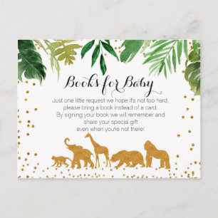 Safari Animal Baby shower - Breng een boekenbroche Uitnodiging Briefkaart