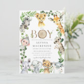 Safari Animal Baby Shower Invitation (Debout devant)