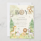 Safari Animal Baby Shower Invitation (Devant)
