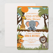 Safari Animal Baby Shower Invitations - Wild (Devant / Derrière)