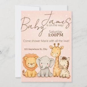 Safari Animal Baby shower ou Invitation d'annivers