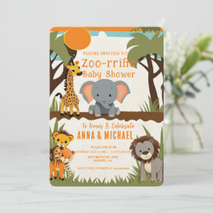 Safari Animal Baby Shower Uitnodigingen - Wild