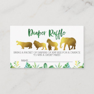 Safari animal diaper treinkaartje invoegen informatiekaartje