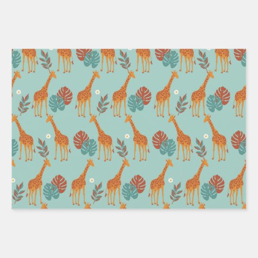 Safari Animal, Giraffe Print Gift Pattern, Giraffe Inpakpapier Vel (Voorkant)