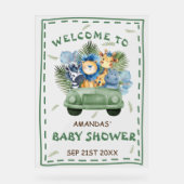 Safari Animal Green Baby shower Affiche de bienven (Recto)