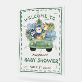 Safari Animal Green Baby shower Affiche de bienven (Angle)