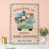 Safari Animal Green Baby shower Affiche de bienven (Mariage)