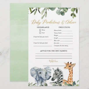 Safari animal greenery baby voorspellingen advies