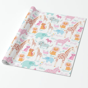 Safari Animal Nursery Print Cadeaupapier