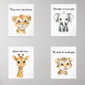 Safari Animal Nursery Wall Art Set Afdrukset (Voorkant)