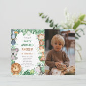 Safari Animal Party Theme voor kinderen Kaart (Staand voorkant)