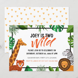 Safari animal sauvage de la Jungle Invitation d'an