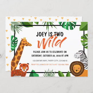 Safari animal sauvage de la Jungle Invitation d'an
