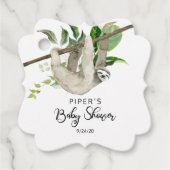 Safari Animal Sloth Baby shower Dank u Bedankjes Labels (Voorkant)
