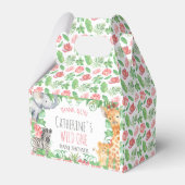 Safari Animal Topical Floral Baby shower Dank u Bedankdoosjes (Voorkant Zijde)
