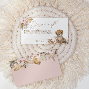 Safari Animal Tropical Floral Girl Diaper Raffle Informatiekaartje