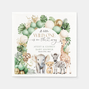 Safari Animal Tropical Green Wild One Baby shower Servet