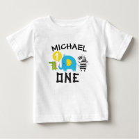 Safari Animals 1st Birthday Party Shirt