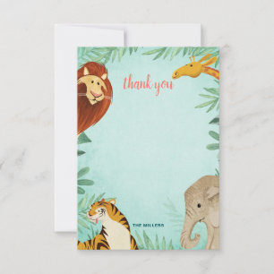 Safari Animals African Toddler Boy Birthday Party Bedankkaart