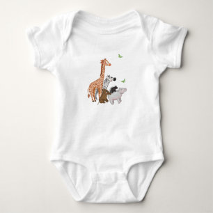 Safari animals baby bodysuit