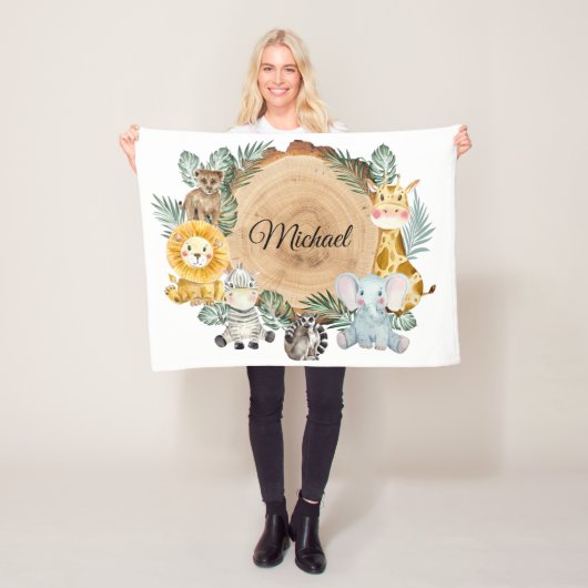 Safari Animals Baby Fleece Blanket Deken (In situ)