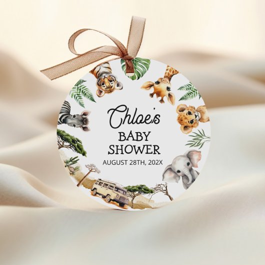 Safari Animals Baby shower Bedankjes Labels