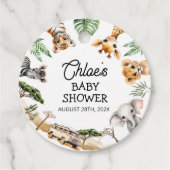 Safari Animals Baby shower Bedankjes Labels (Voorkant)
