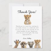 Safari Animals Baby shower Bedankkaart (Voorkant)