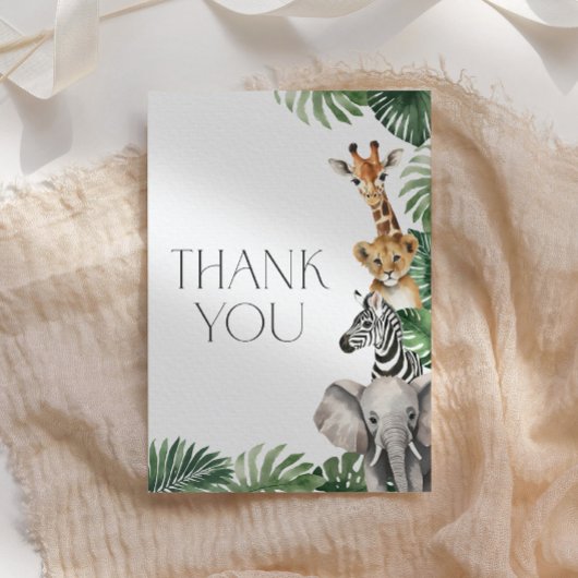 Safari Animals Baby shower Bedankkaart