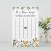 Safari Animals Baby shower Bingo Game (Staand voorkant)