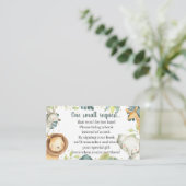 Safari Animals Baby shower Book Request Kaart (Staand voorkant)