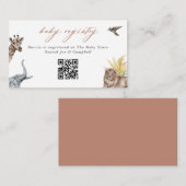Safari Animals Baby shower Cadeaus QR-code Informatiekaartje (Voorkant / Achterkant)