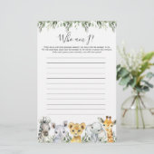 Safari Animals Baby shower dat ik heet (Staand voorkant)