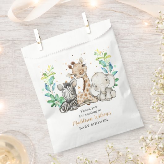 Safari Animals Baby shower Favor Bag Bedankzakje (Geknipt)