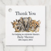 Safari Animals Baby shower Hartelijk dank Bedankjes Labels (Voorkant)