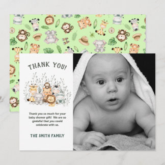 Safari Animals Baby shower Hartelijk dank Bedankkaart