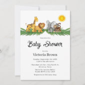 Safari Animals Baby Shower Invitation (Devant)