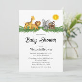 Safari Animals Baby Shower Invitation (Debout devant)