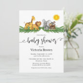 Safari Animals Baby Shower Invitation (Debout devant)