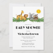 Safari Animals Baby Shower Invitation (Devant)