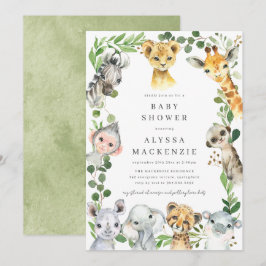 Safari Animals Baby Shower Invitation Kaart