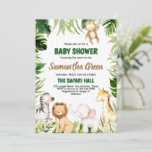 Safari Animals Baby shower Kaart (Staand voorkant)