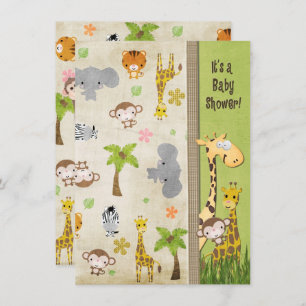 Safari Animals Baby shower Kaart