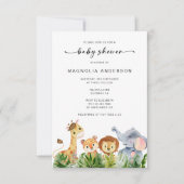 Safari Animals Baby shower Kaart (Voorkant)