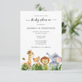 Safari Animals Baby shower Kaart (Staand voorkant)